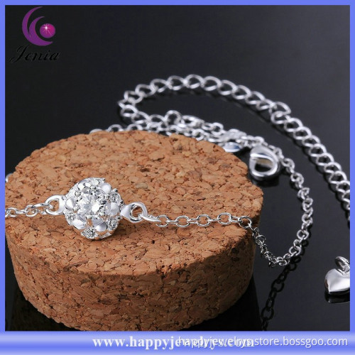 Factory direct price white zircon 925 silver plated fashion fancy anklet ( CA033-A)